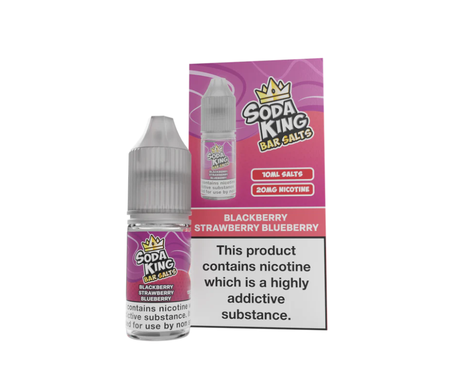 Soda King Bar Salts Blackberry Strawberry Blueberry Nic Salt 10ml
