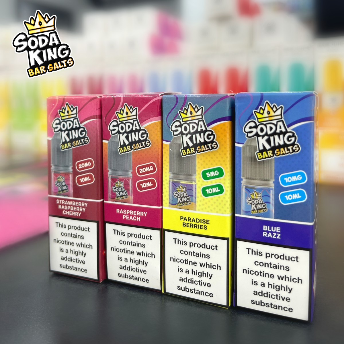 Soda King Bar Salts Raspberry Peach Nic Salt 10ml