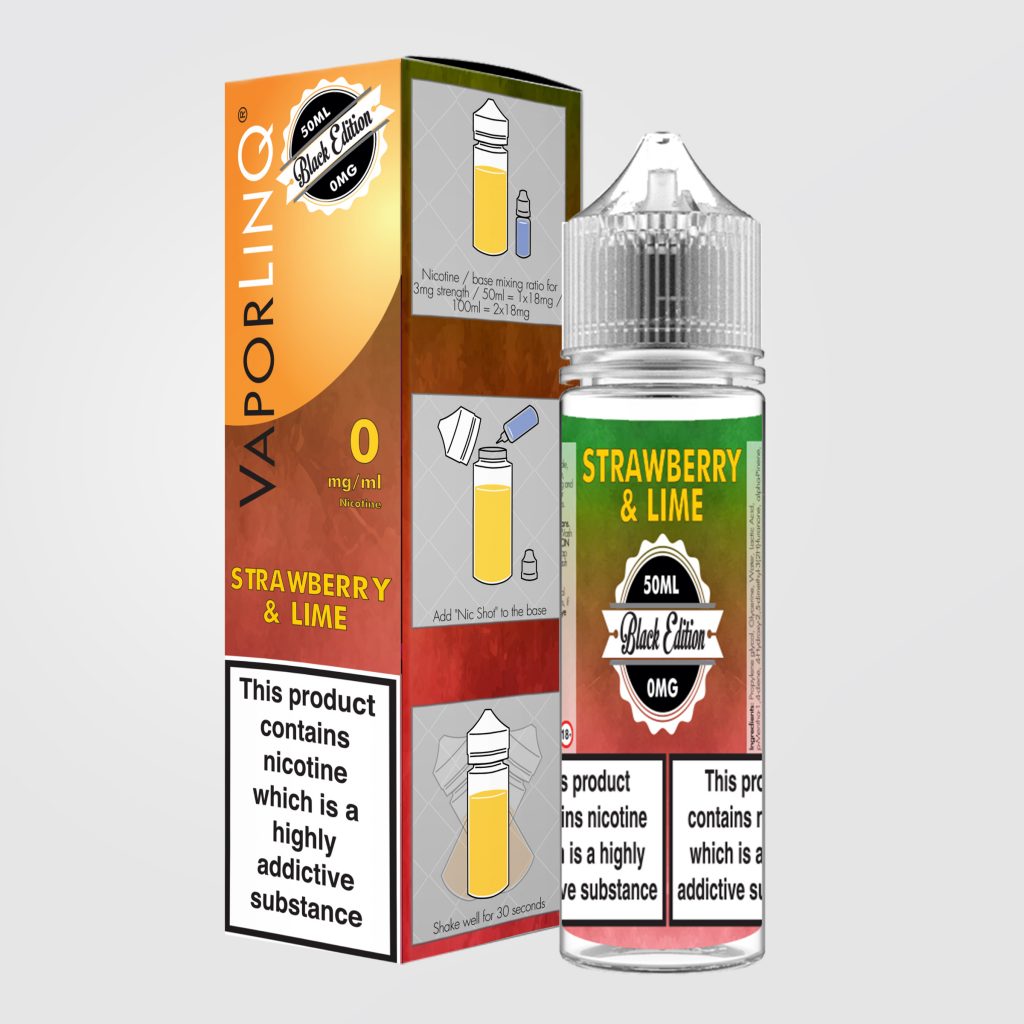 VaporLinQ Black Edition Strawberry and Lime 50ml shortfill e-liquid