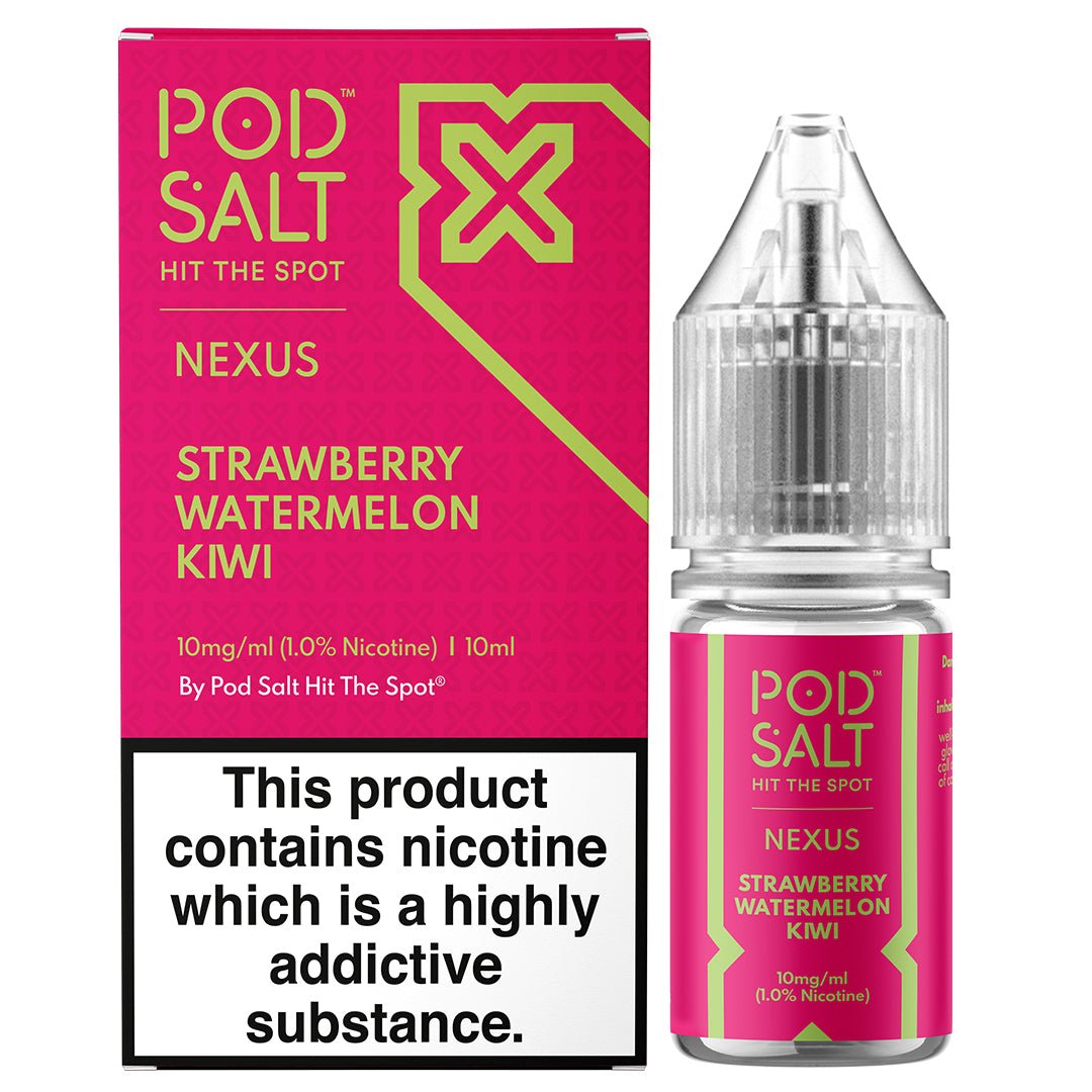 Pod Salt Nexus Strawberry Watermelon Kiwi 10ml Nicotine Salt E-Liquid | 10 for £14