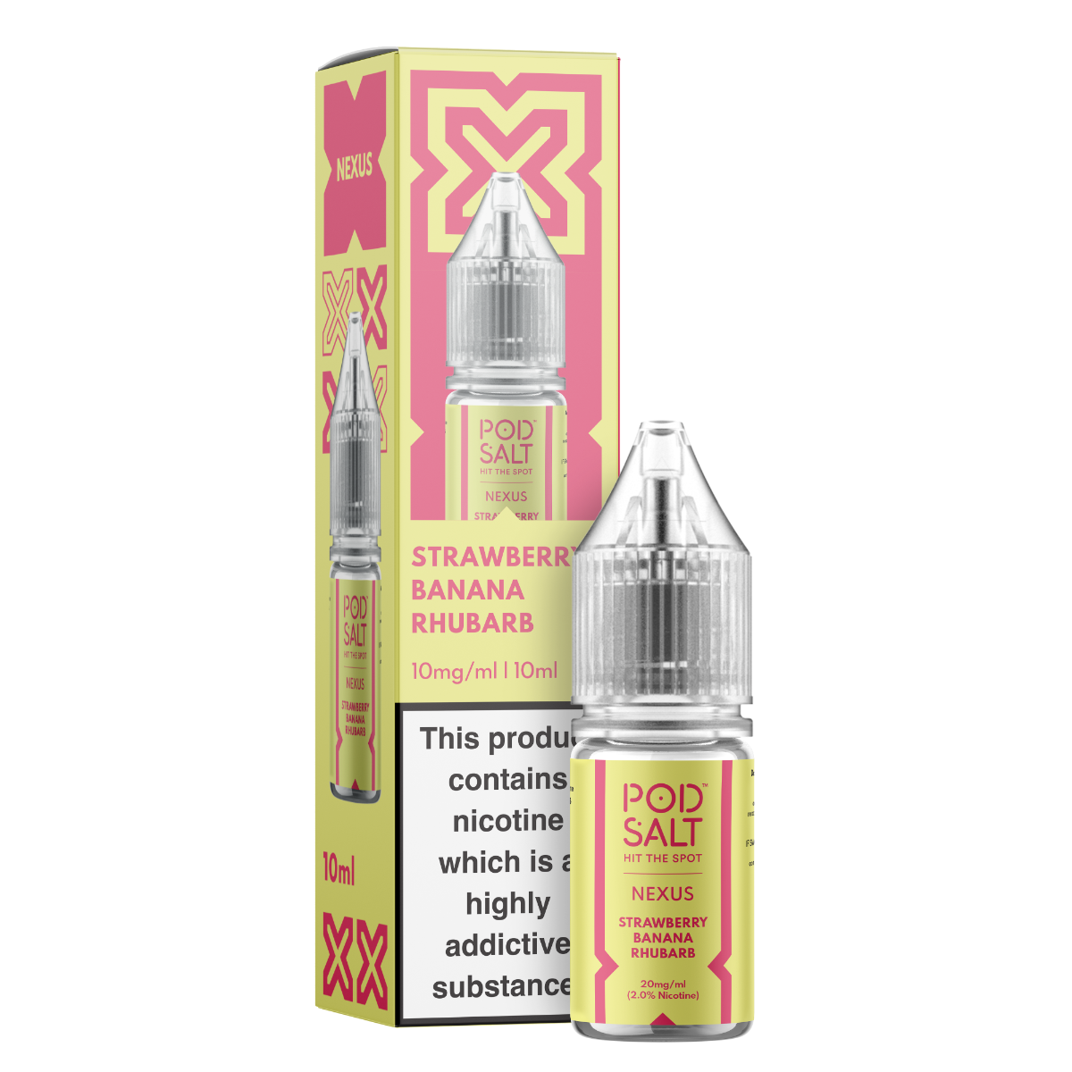 Pod Salt Nexus Strawberry Banana Rhubarb 10ml Nicotine Salt E-Liquid