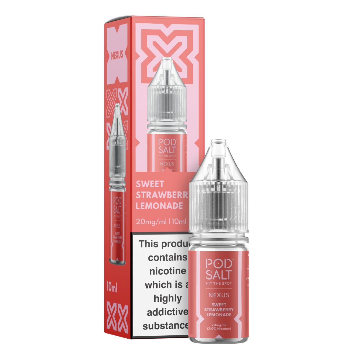 Pod Salt Nexus Sweet Strawberry Lemonade 10ml Nicotine Salt E-Liquid