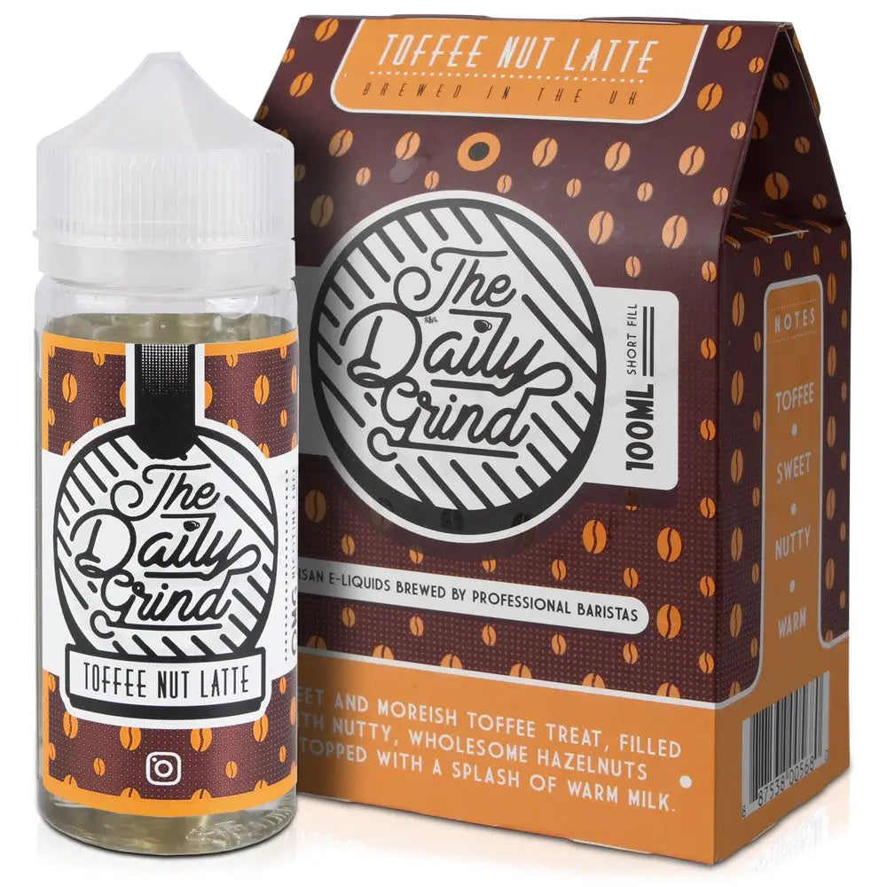 The Daily Grind Toffee Nut Latte 100ml Shortfill E-Liquid – 0mg