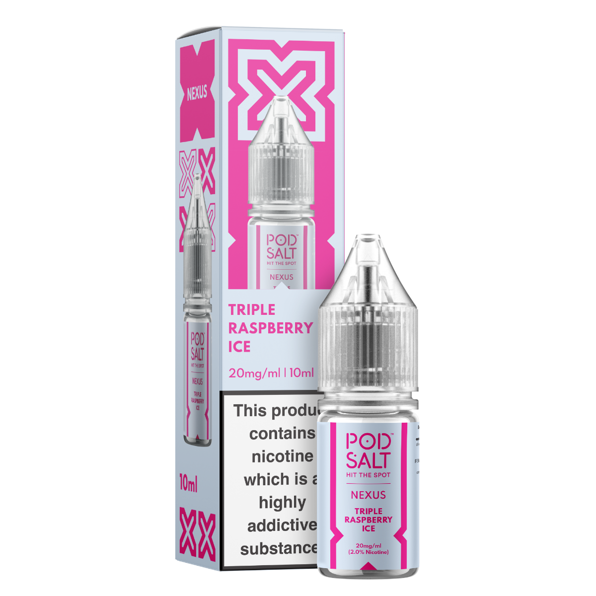 Pod Salt Nexus Triple Raspberry Ice 10ml Nicotine Salt E-Liquid