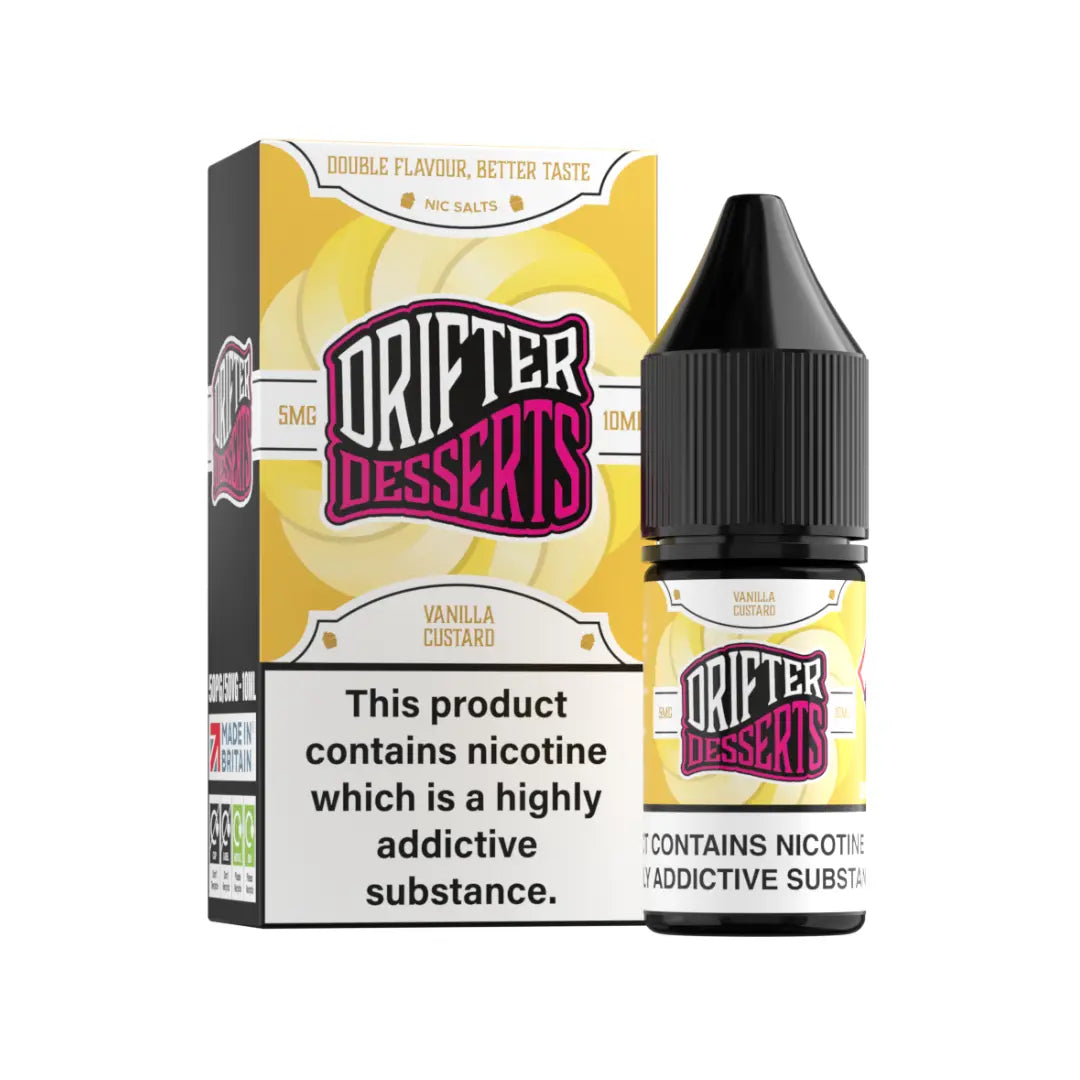 Drifter Desserts Vanilla Custard 10ml Nic Salt E-Liquid | 10 for £12