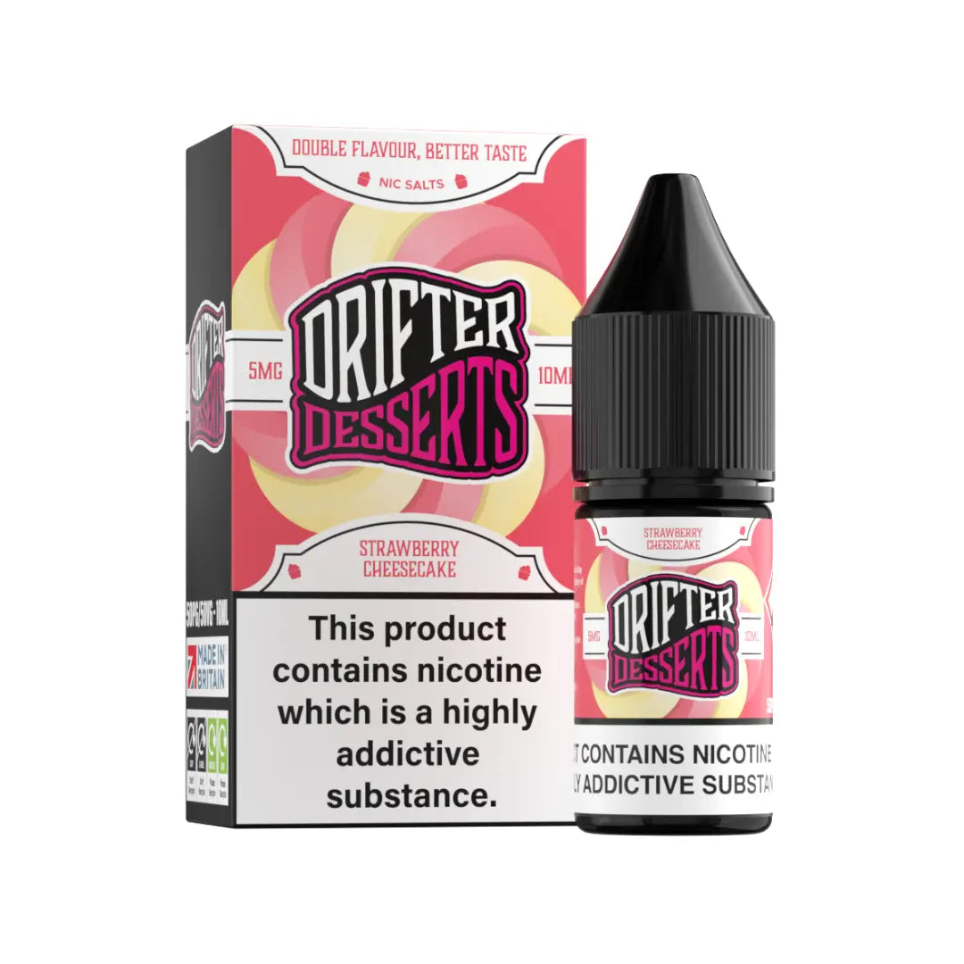 Drifter Desserts Strawberry Cheesecake 10ml Nic Salt E-Liquid | 10 for £12
