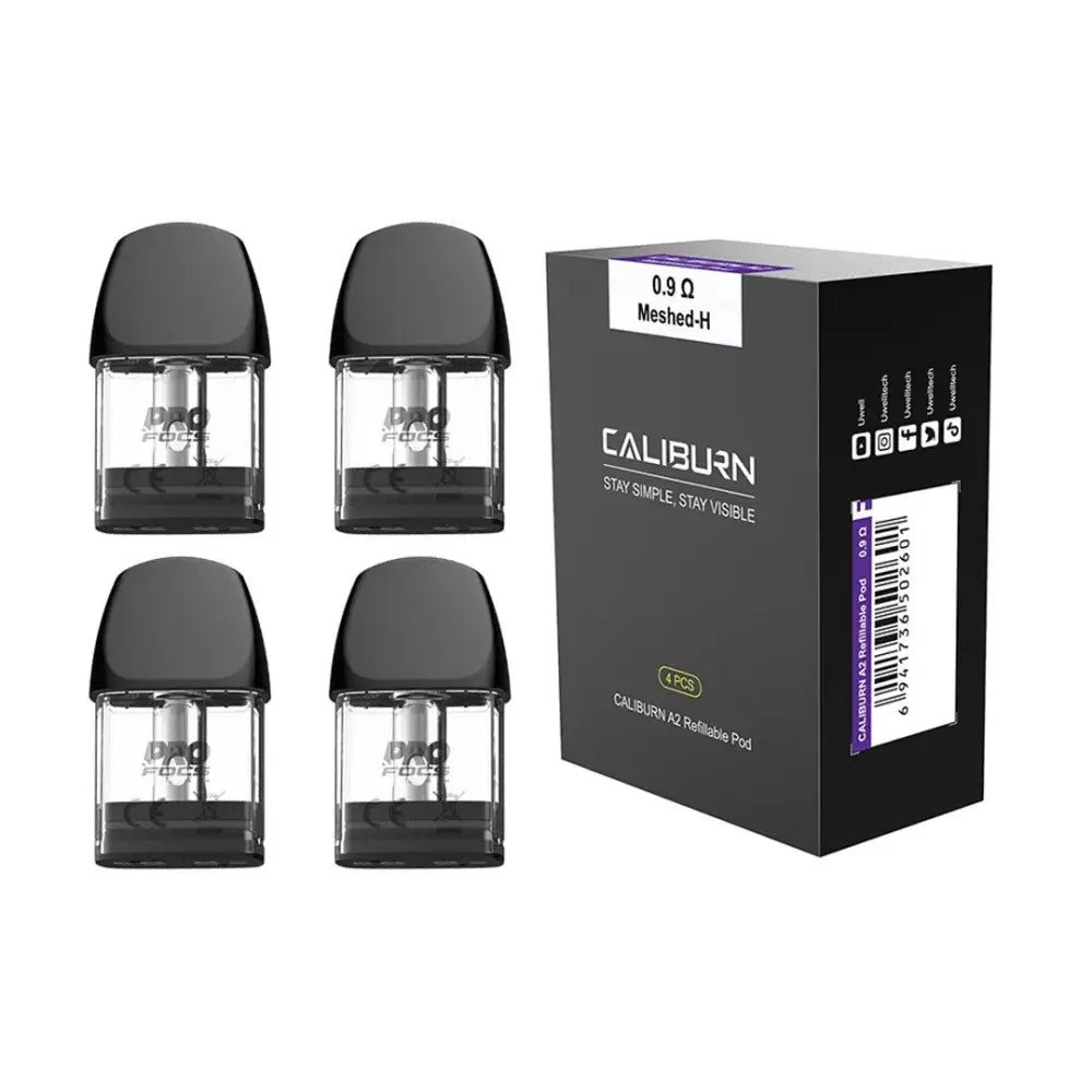 Uwell - Caliburn A2 Pods - 2ml 0.9ohm - Pack of 4