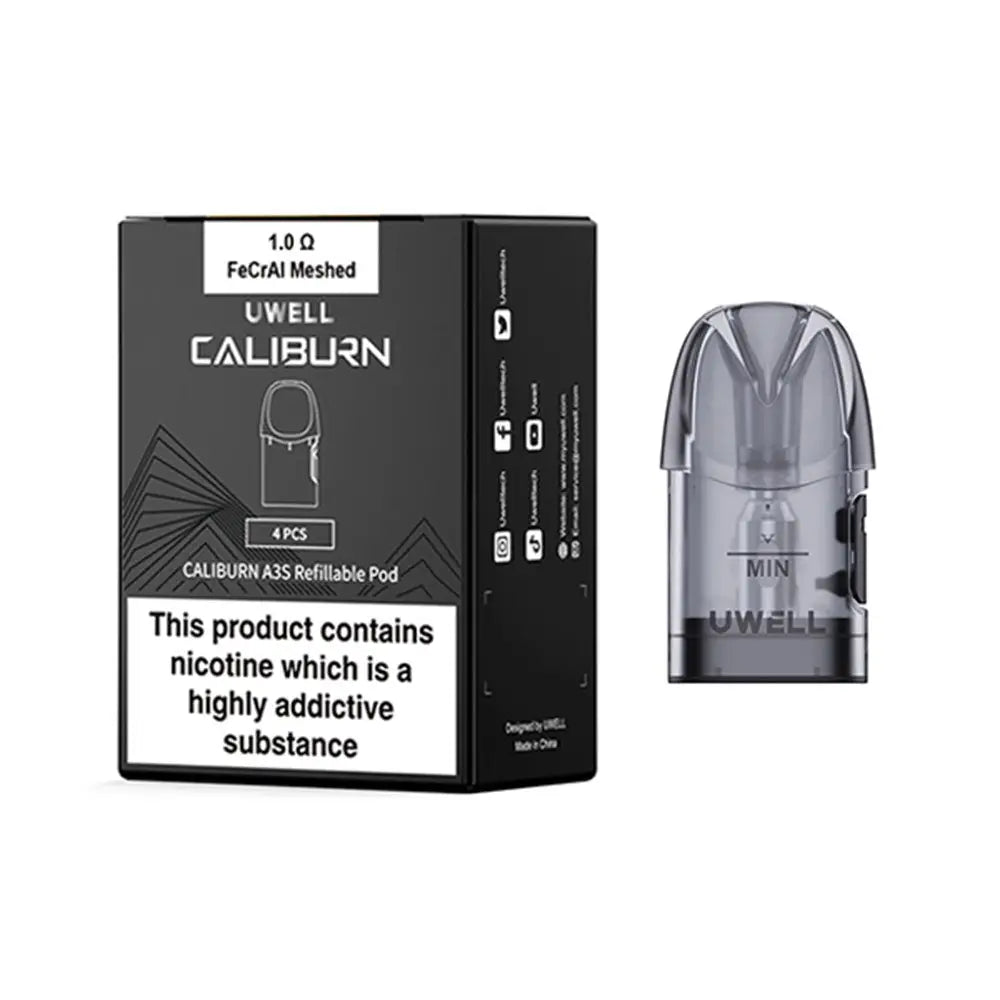 Uwell Caliburn A3S Side-Fill Replacement Pods 2ml (Pack of 4)