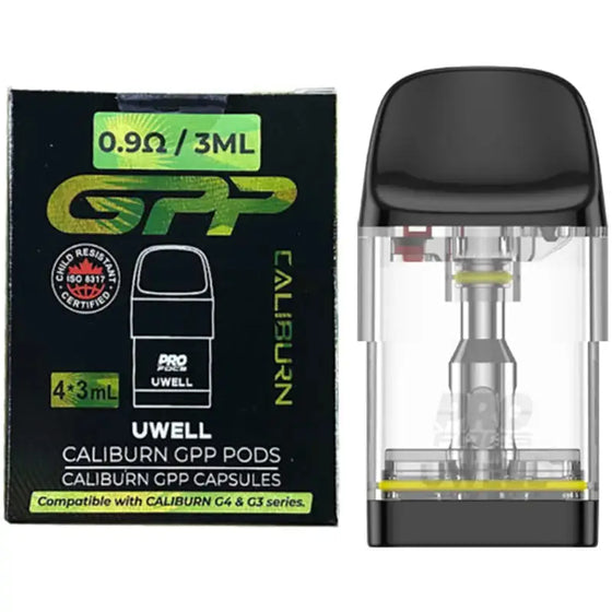 Uwell Caliburn GPP XL 3ml Top-Fill Replacement Pods (Pack of 4) – Top-fill 0.9Ω · XL 3ml · Pack of 4
