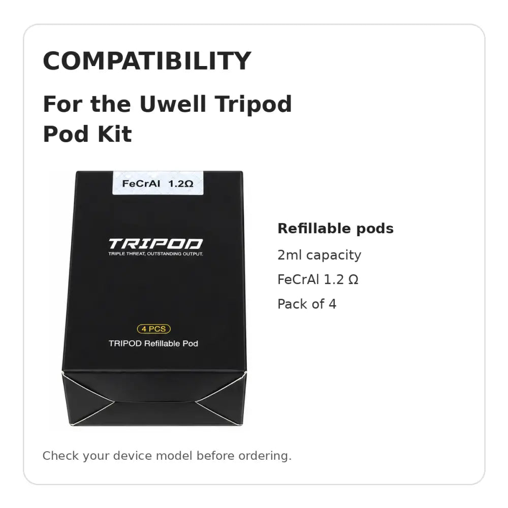 Uwell Tripod Pods 2ml - Pack of 4