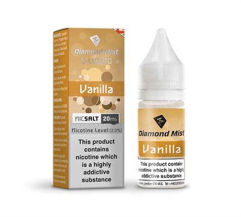 Diamond Mist Vanilla nic salt e-liquid 10ml 20mg bottle