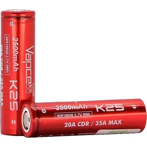 Vapcell K25 18650 battery 2500mAh 20A