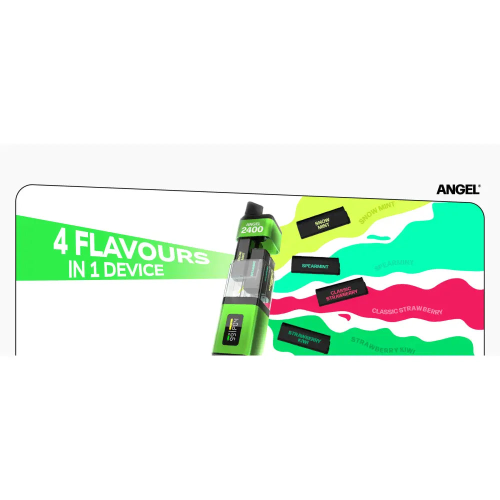 Vapes Bars Angel 2400 reusable 4-in-1 prefilled pod kit range