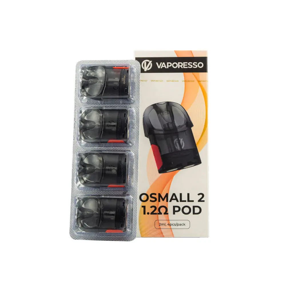 Vaporesso - Osmall 2 Pod - 2ml 1.2ohm - Pack of 4 – retail pod box and pack contents