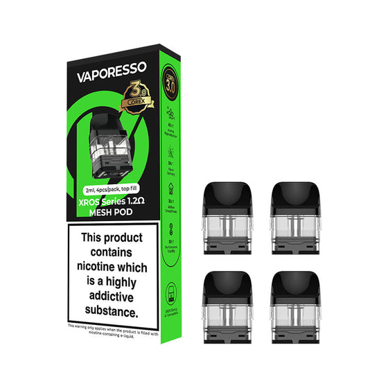 Vaporesso XROS COREX 3.0 2ml Replacement Pods (Pack of 4) – 1.2Ω · 2ml · Pack of 4
