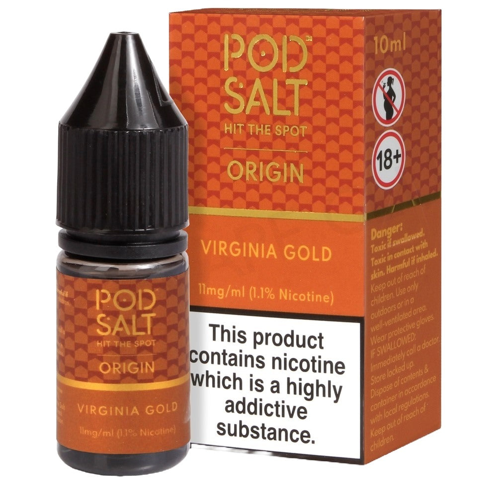 Pod Salt Origin Virginia Gold Tobacco Nic Salt – Box of 10