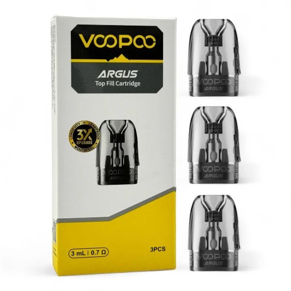 VOOPOO Argus V1 XL 3ml 0.7 ohm top-fill replacement pods, sealed pack of 3