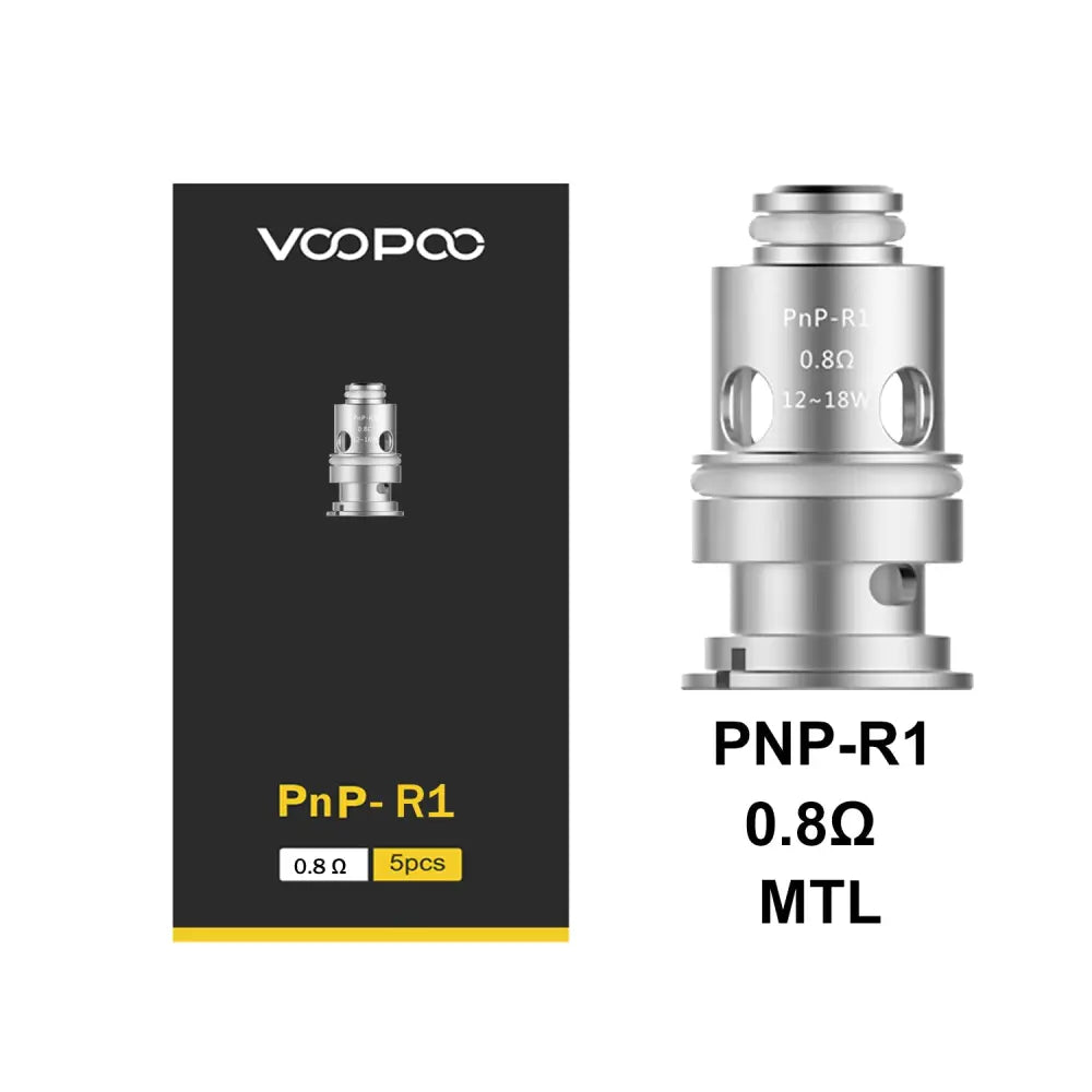 VOOPOO PnP R1 0.8Ω replacement coils pack of 5
