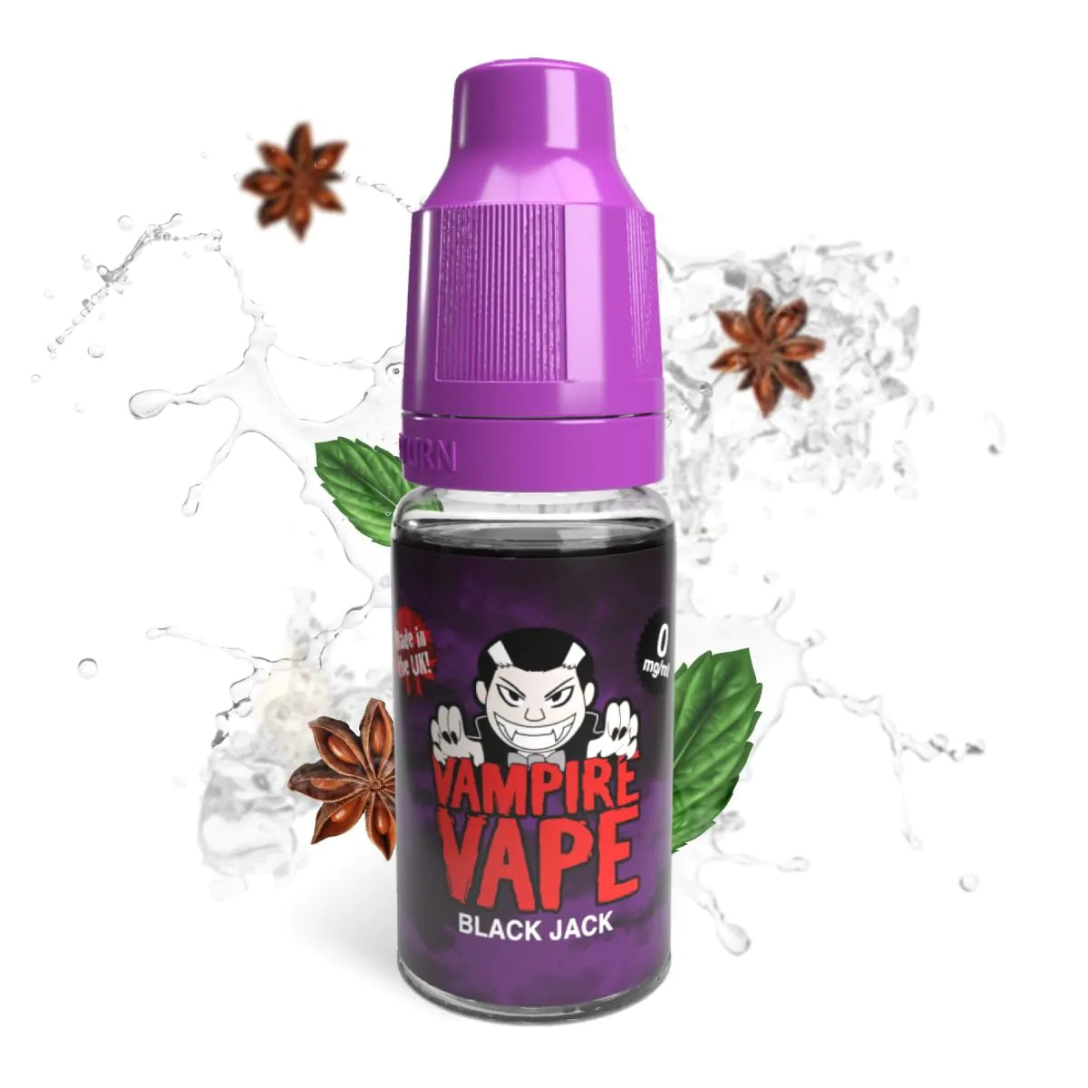 Vampire Vape Black Jack 10ml freebase e-liquid – manufacturer's 0mg bottle image