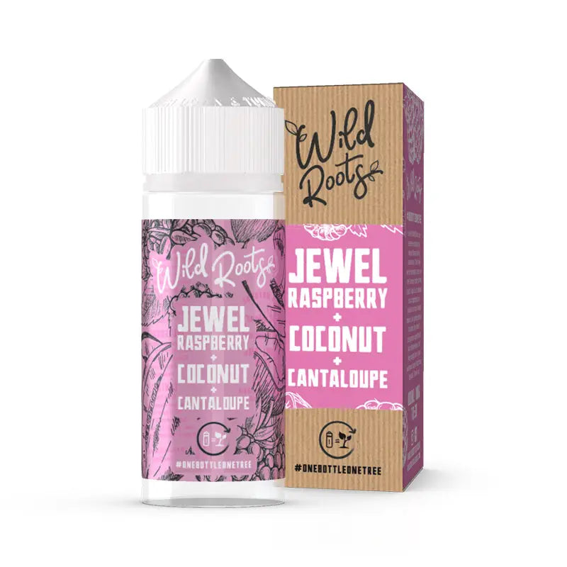 Wild Roots Jewel Raspberry, Coconut & Cantaloupe 100ml 0mg shortfill e-liquid bottle