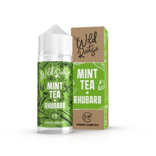 Wild Roots Mint Tea & Rhubarb 100ml 0mg shortfill e-liquid bottle