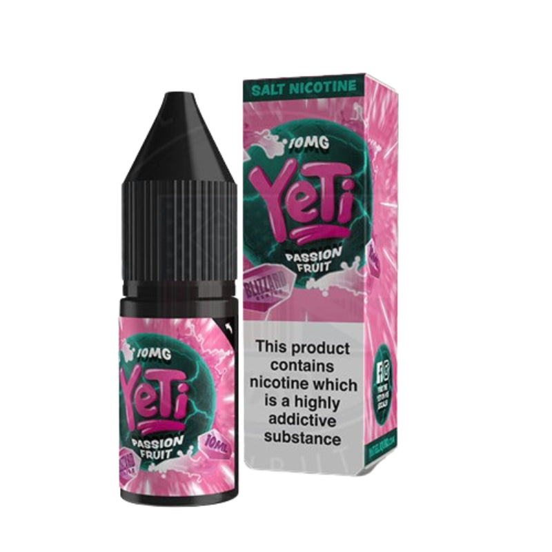 Yeti Blizzard Passion Fruit nic salt e-liquid 10ml; select nicotine strength