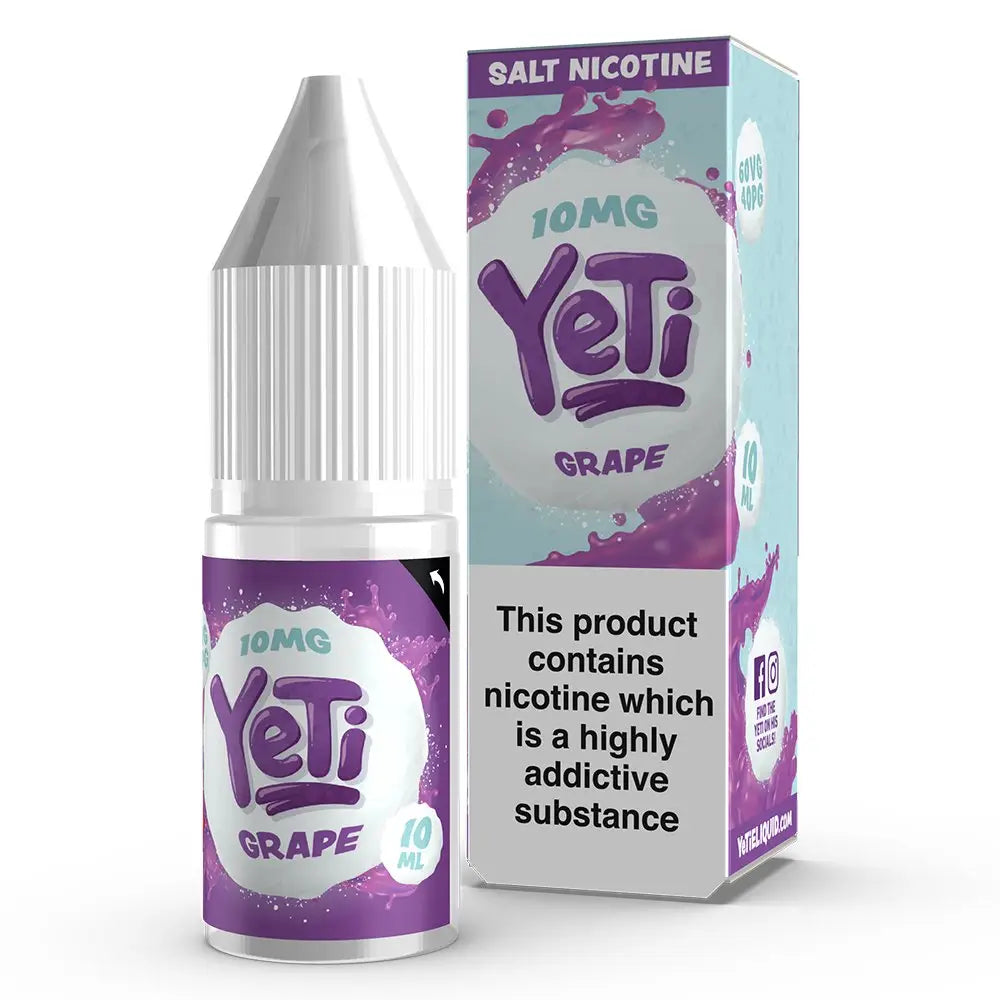 Yeti Grape Nic Salt E-Liquid 10ml | 10 for £8